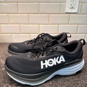 Hoka Bondi 8 Black and White 11.5 Wide 2E